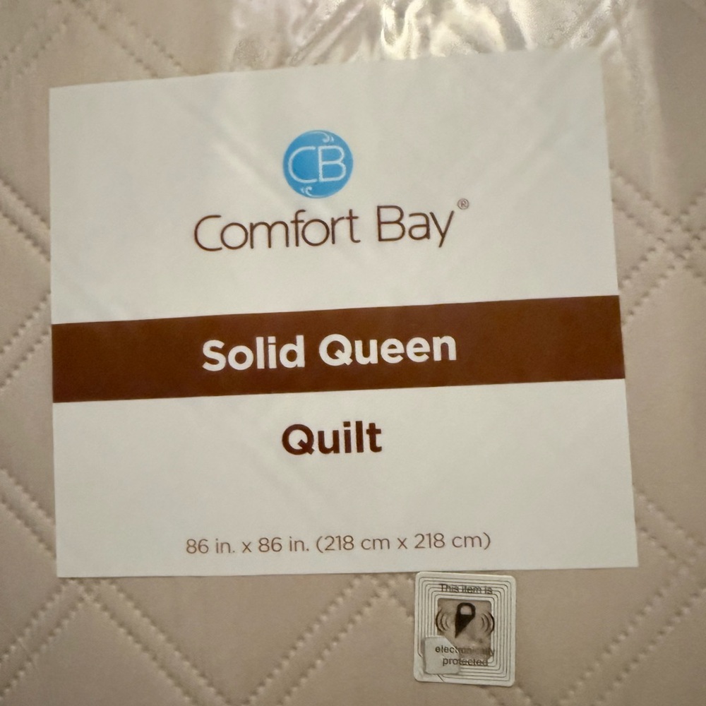Comfort Bay Tan Solid Queen Quilt - Elegant Tan - Picture 3 of 5
